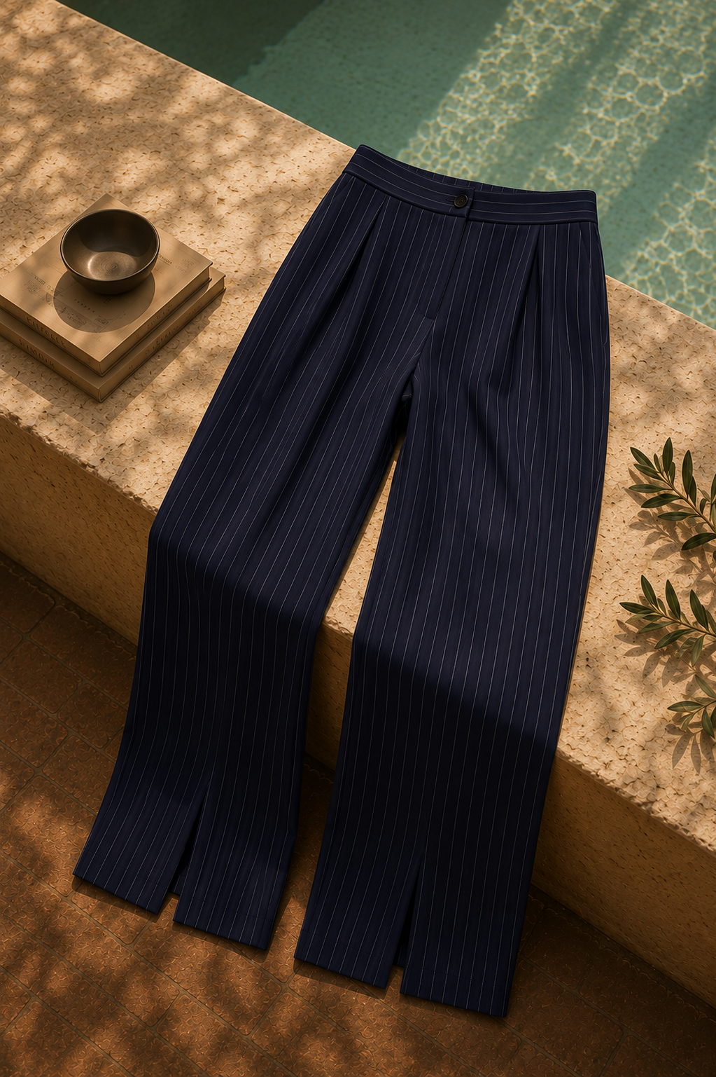 The Navy Pinstripe Pants