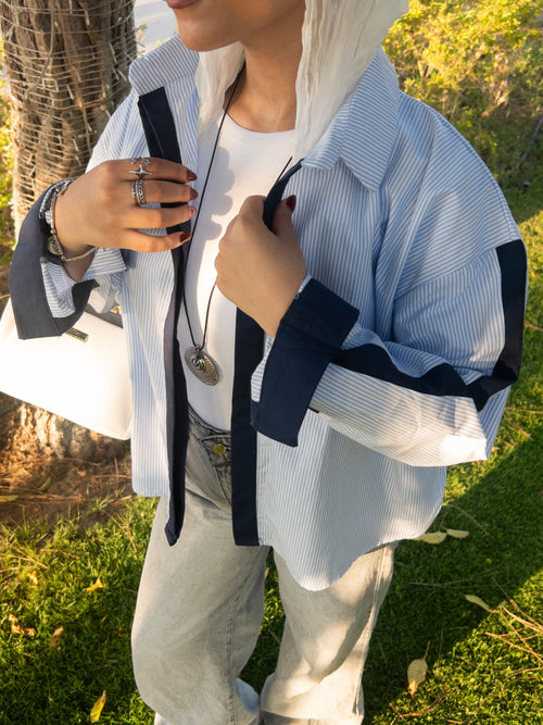The Blue Stripe Shirt — Oversized Fit