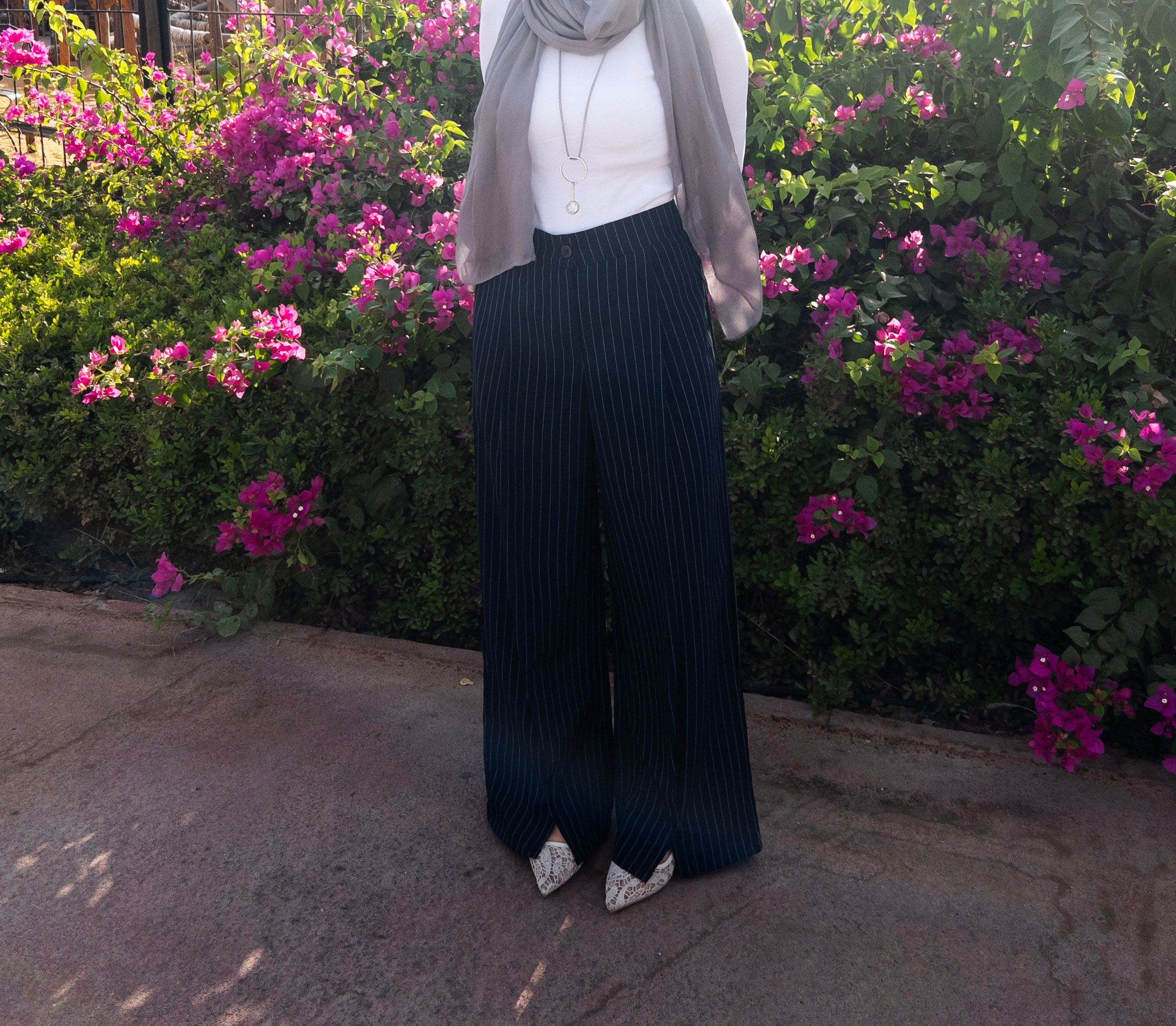 The Navy Pinstripe Pants