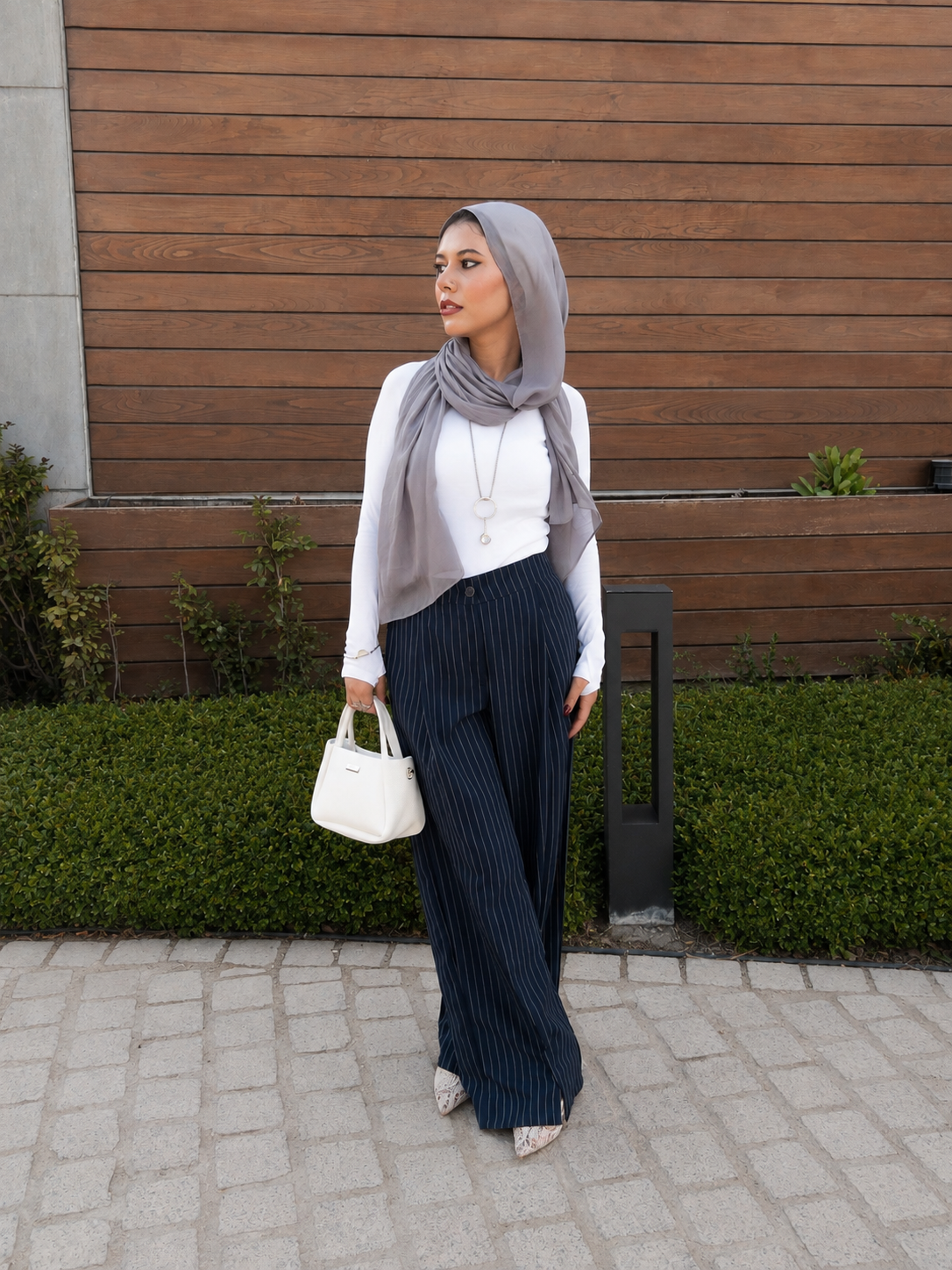 The Navy Pinstripe Pants